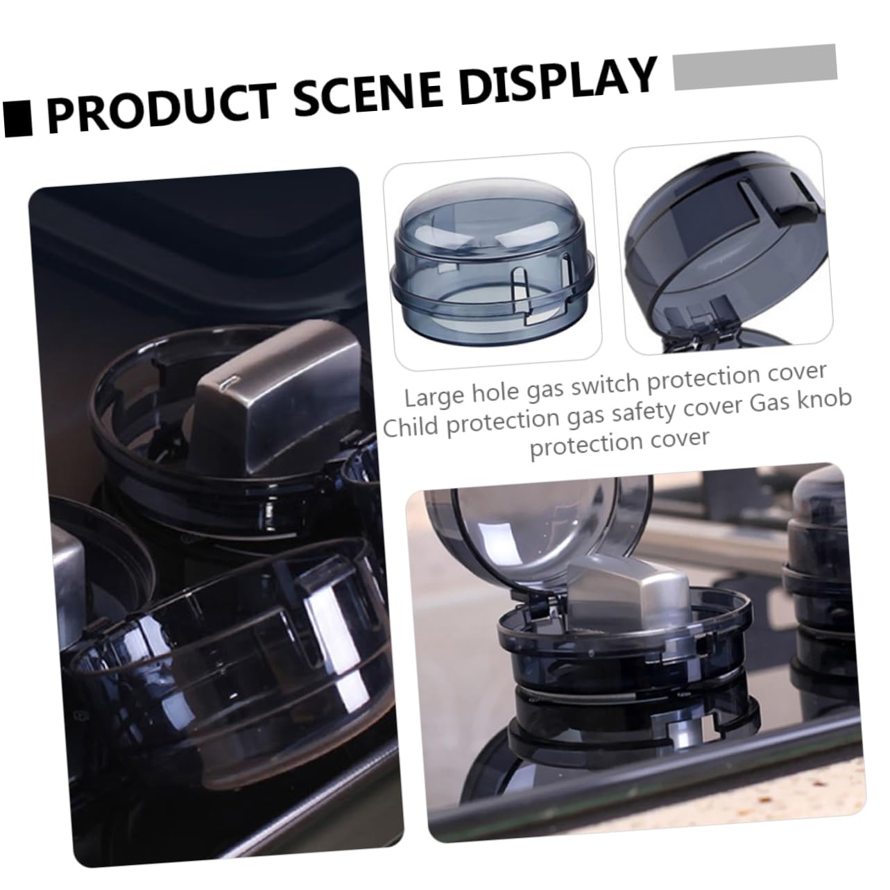 6pcs Gas Knob Covers Safety Stove Protector for Home Black Sturdy Protector for Gas Stove Knobs for Families Children