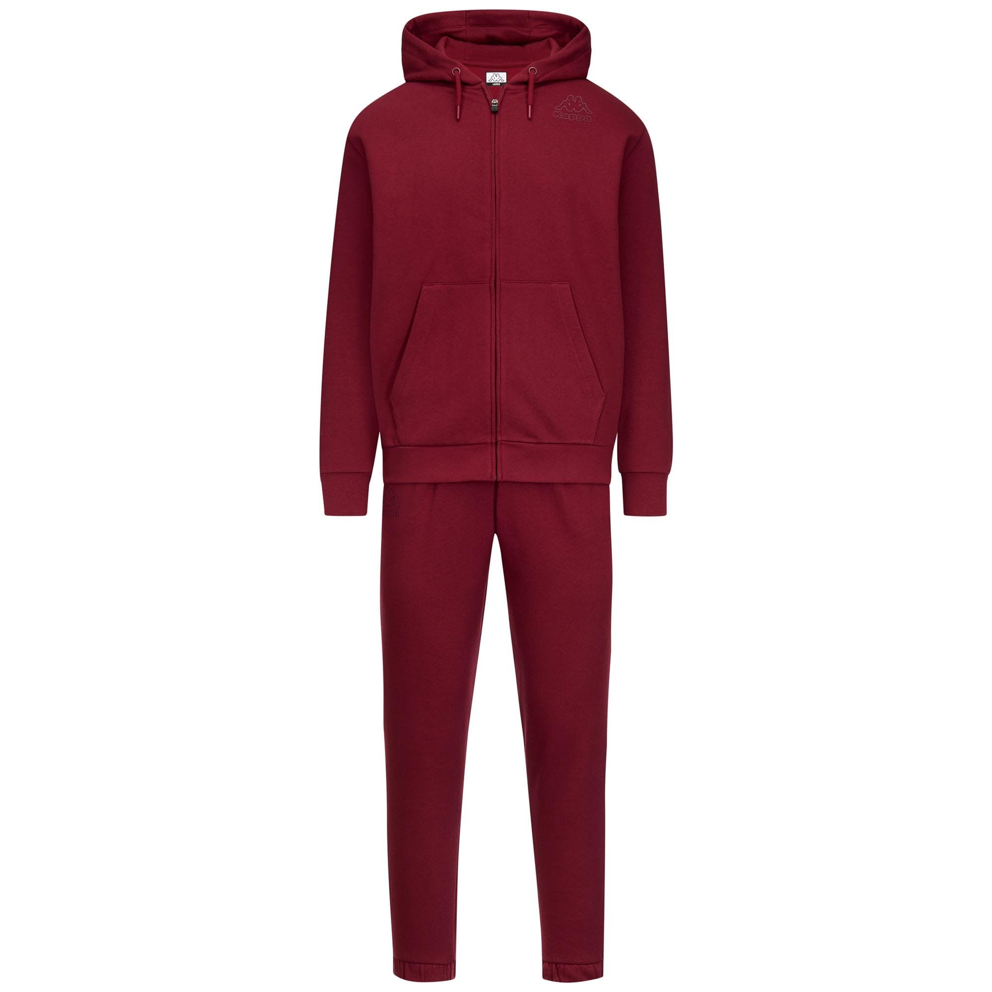 Tuta Sportiva Uomo Kappa – Felpa Garzata, Full Zip E Tasche, Regular Fit, Logo Omini Stampato