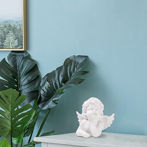 Miniatura 7 de BRABUD Estatua de ángulo blanco de resina estatua de querubín rezando interior al aire libre hogar jardín alas ángel decoración figura colección 5.1