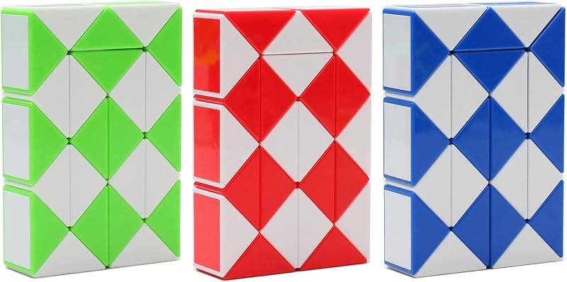 Snake Magic Speed Cube Speed Twist Brain Puzzle Cube Brain Teaser Toys for ADD ADHD Anxiety and Autism Adult Children by SHUYUE (3 Pack Mix)