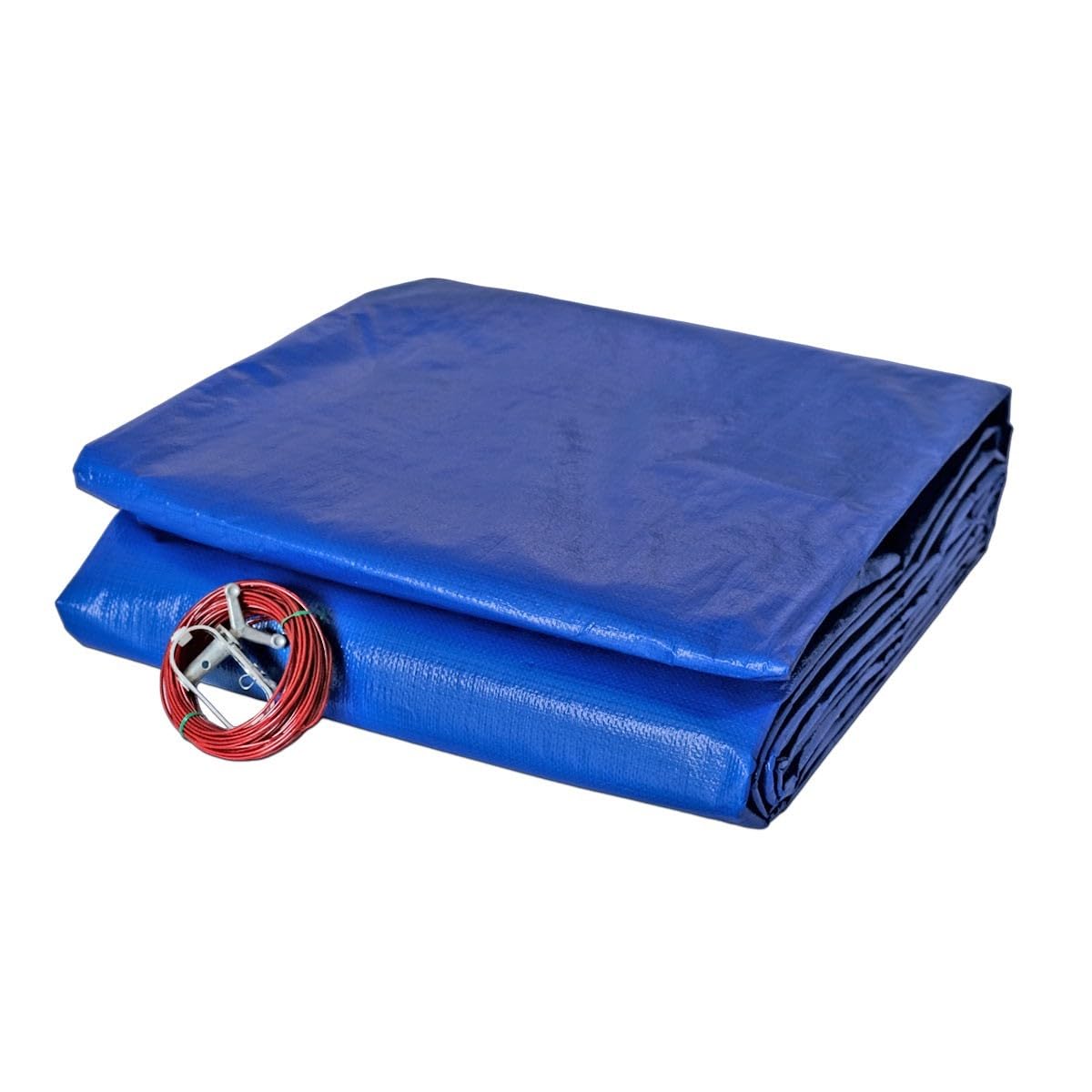 Bâche Piscine Ronde 6,2 m pour Piscine diamètre 5,40 m - Filet d'écoulement - Bleu - Résistante - Anti-UV - Oeillets