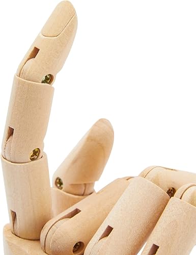 Miniatura 8 de Modelo de mano de madera, figura de maniquí de arte de mano derecha de 7 pulgadas con dedos posables para la escuela de dibujo, práctica,