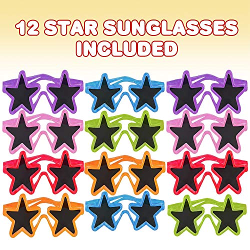 ArtCreativity Kiddie Star Shaped Sunglasses, Set of 12 Colorful Neon Sun Glasses for Boys and Girls, Fun Summer Toddler Kid Sunglasses, Birthday, Pool, Beach Party Favors Supplies, Goodie Bag Stuffer2