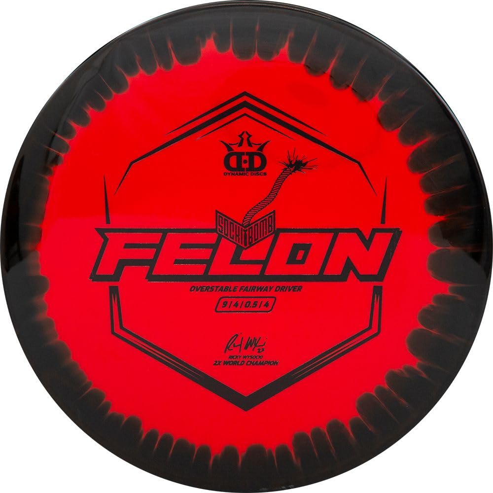 Dynamic Discs Limited Edition Ricky Wysocki Ignite Stamp V1 Supreme Orbit Sockibomb Felon Fairway Driver Golf Disc, 173-176g