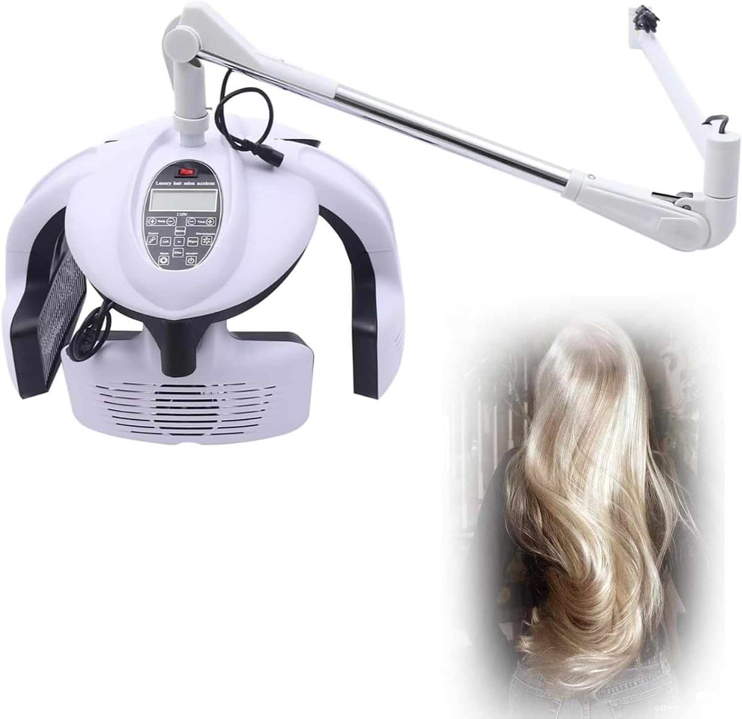 Wall Mount Hair Dryer & Hair Color Heater, 5 Heating Discs with Independent Temperature Adjustment, Built-in Cooling Fan & Heat Shields for Safe Use
