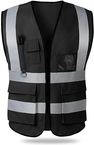 Miniatura 9 de Tydon Guardian Chaleco de seguridad reflectante para mujeres y hombres, alta visibilidad con bolsillo frontal con cremallera frontal cumple con la