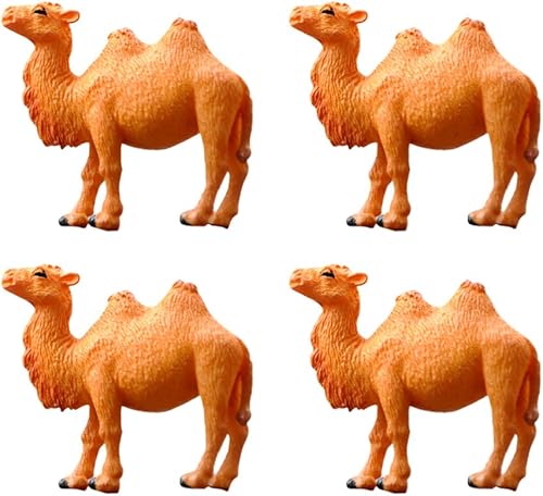 STOBOK Camel Models - Figura de camello en miniatura, modelo animal, adornos de escritorio, paquete de 4