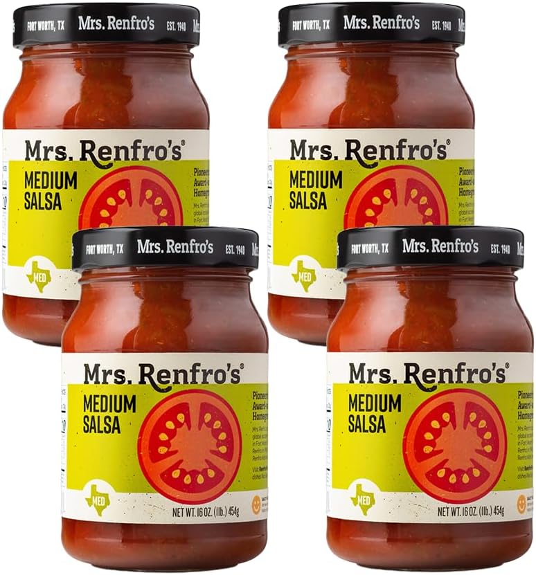 Mrs. Renfroโs Medium Salsa โ Gluten Free (16-oz. jars, 4-pack)