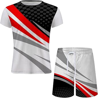 Muscularfit Mens 2 Piece Shorts Set,Gradient Color Casual Sweatshirts and Drawstring Shorts for Men 2023