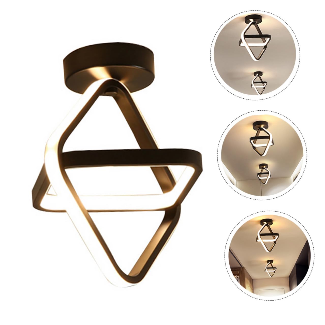 Gatuida Kreative LED Deckenleuchte 6000k für Esszimmer und Veranda Quadratisch aus Acryl und Eisen Einfach zu Bedienen Praktisch 5-10㎡ Schwarz Modernes Design