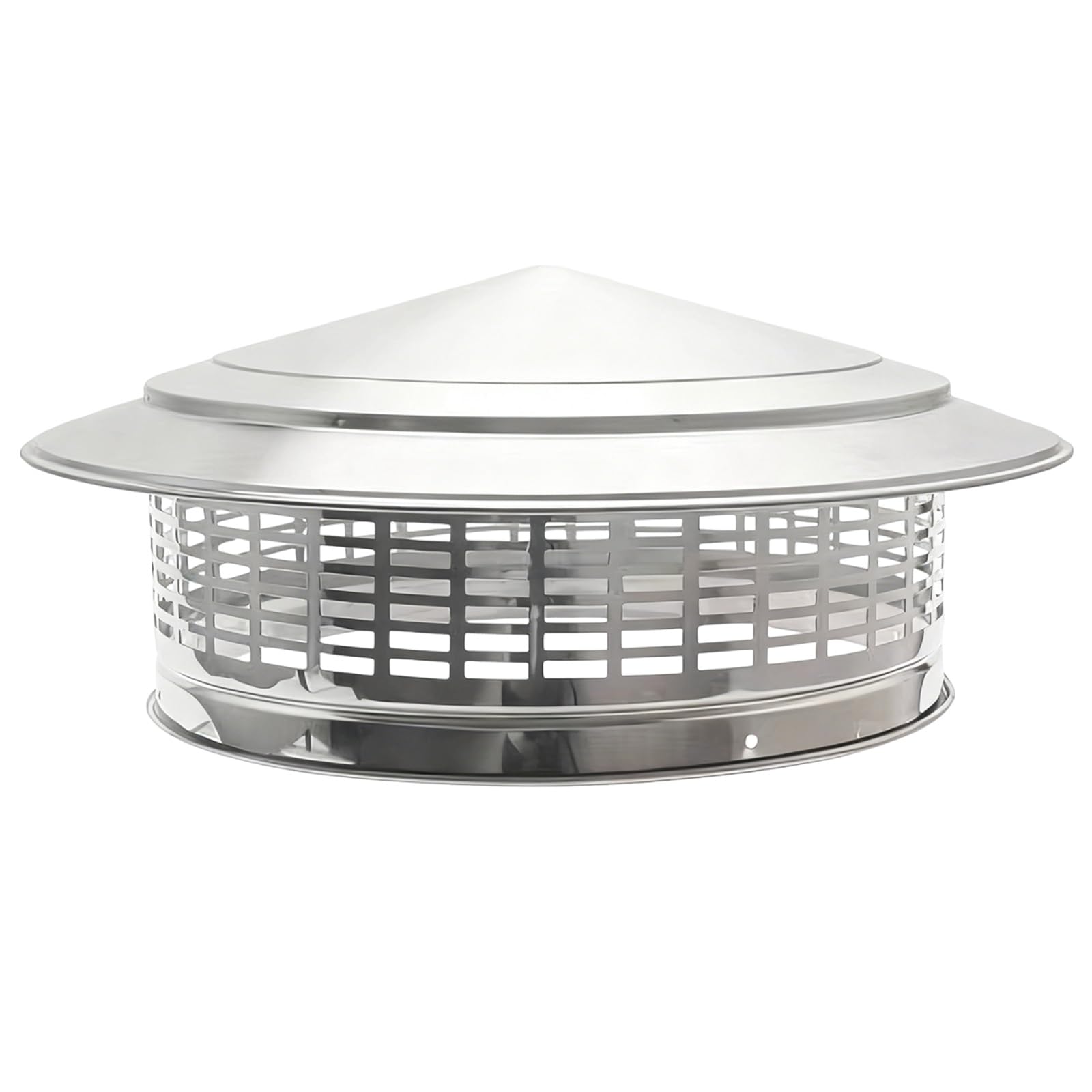 LMMIAOZ Stainless Steel Chimney Cap with Ventilation Mesh and Wider Brim, All-Weather Flue Cover for Outdoor Chimney Protection