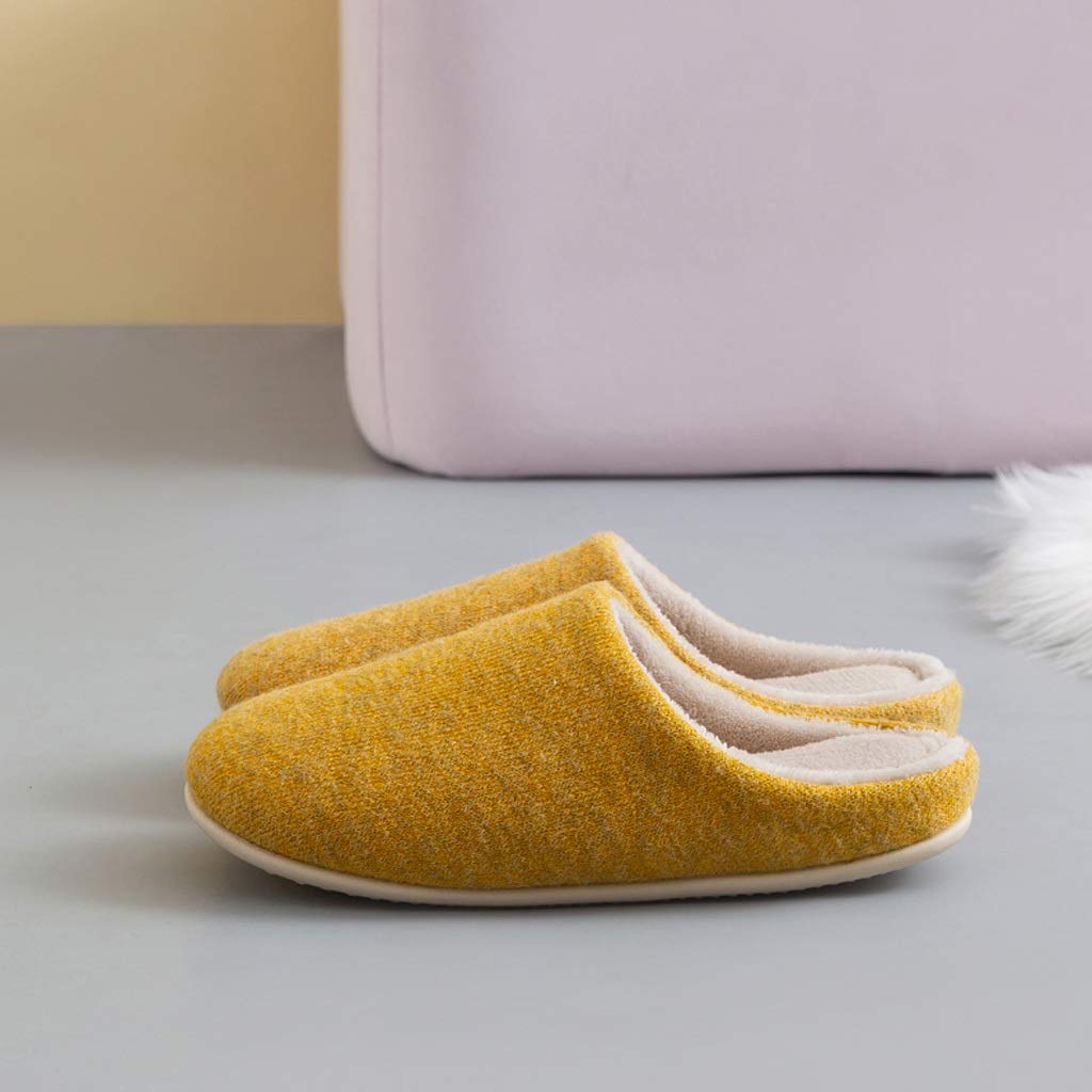 Suave Slippers Piso de Madera de algodón Zapatillas otoño e Invierno Baotou Zapatos de algodón de niños Zapatillas Hombres de PVC Tejido de Punto Slippers (Color : A, Size : 43-44)