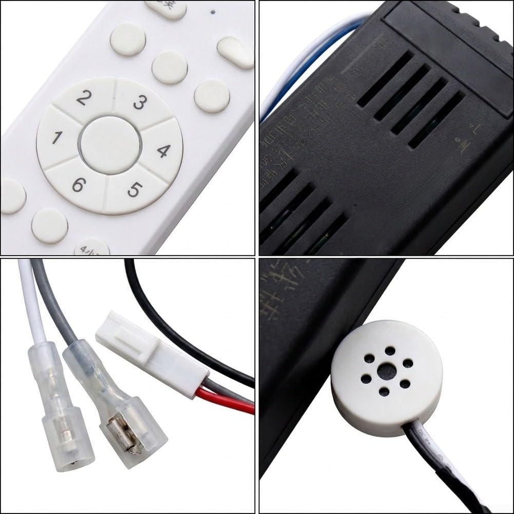 Ventilatore da soffitto con telecomando, 24 V, nero, per ventilatore da