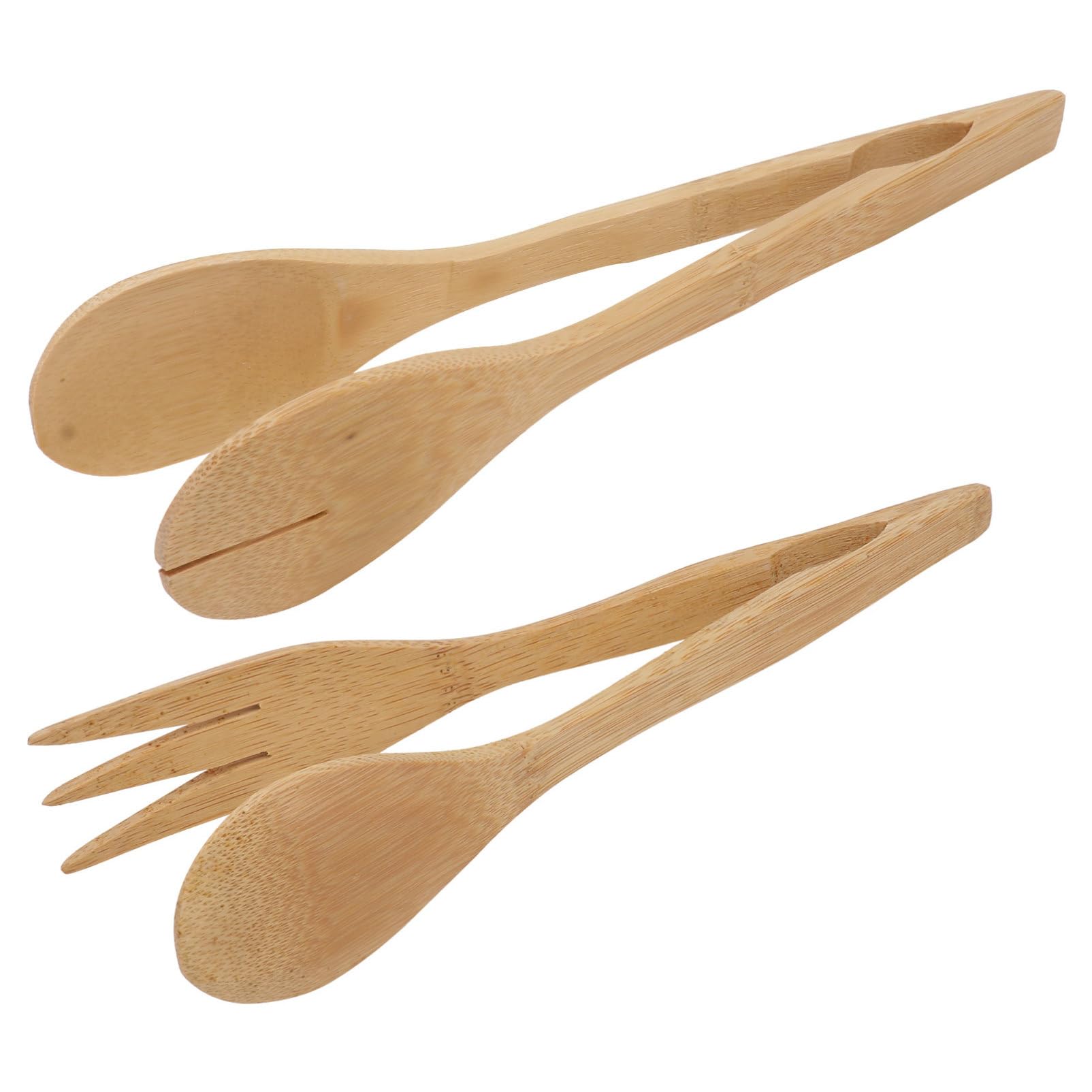 ABOOFAN 2Pcs Food Clips Multi Functional Serving Tongs for Barbecue Picnic and Buffet Comfortable Grip Non Slip Design Wood Material