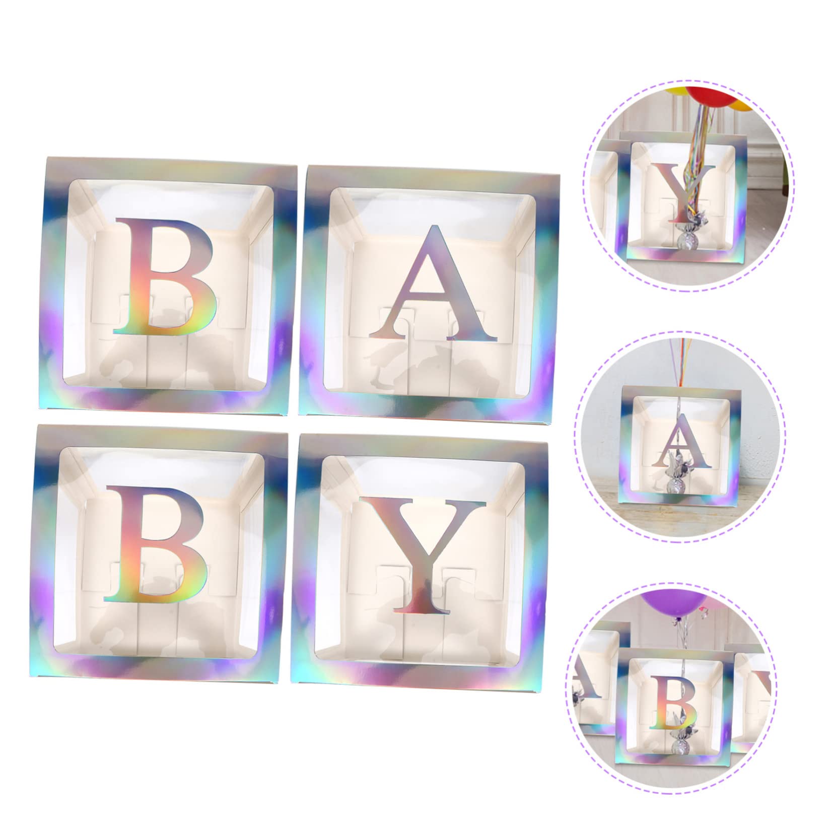 Quadratische Transparente Ballonbox Deko Für Babyparty Taufe Oder Geburtstagsparty Umweltfreundliches Papier Wiederverwendbar