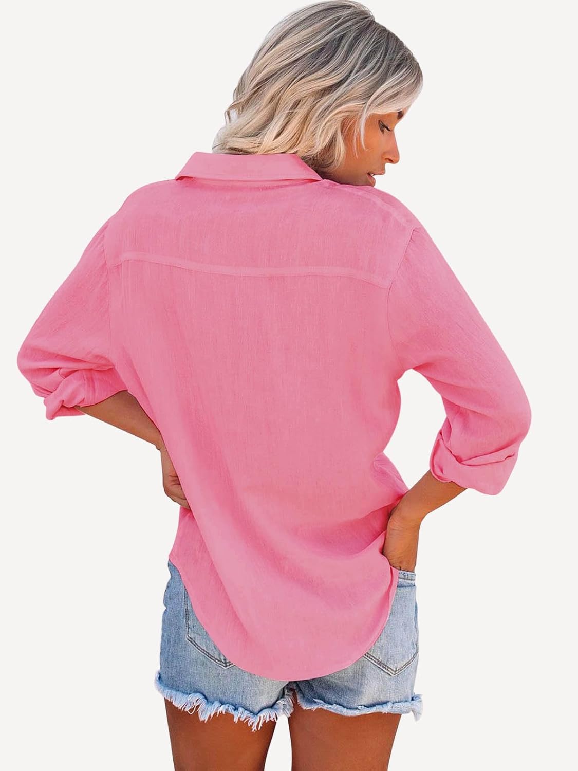 Paintcolors Womens Button Down Shirts Long Sleeve Dressy Casual Blouses Button Up Collared Shirts Tops for women - Image 2