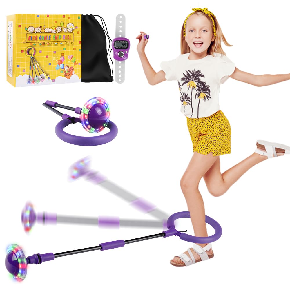 Skip It with Counter for Kids, Foldable Ankle Skip Ball, Longer Foam  Padding Flash Skip It Toy for Girls, Sports Outdoor Play Toys, Birthday  Gifts