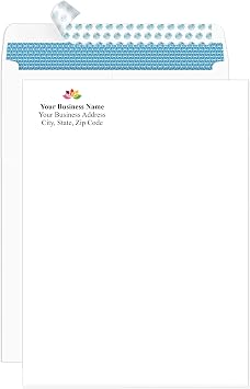 Aimoh 6 x 9 Custom Printed Self Seal Catalog Envelopes - 28lb - White, Security Tinted, Ultra Strong Quick-Seal, 6x9 inch 78600-50