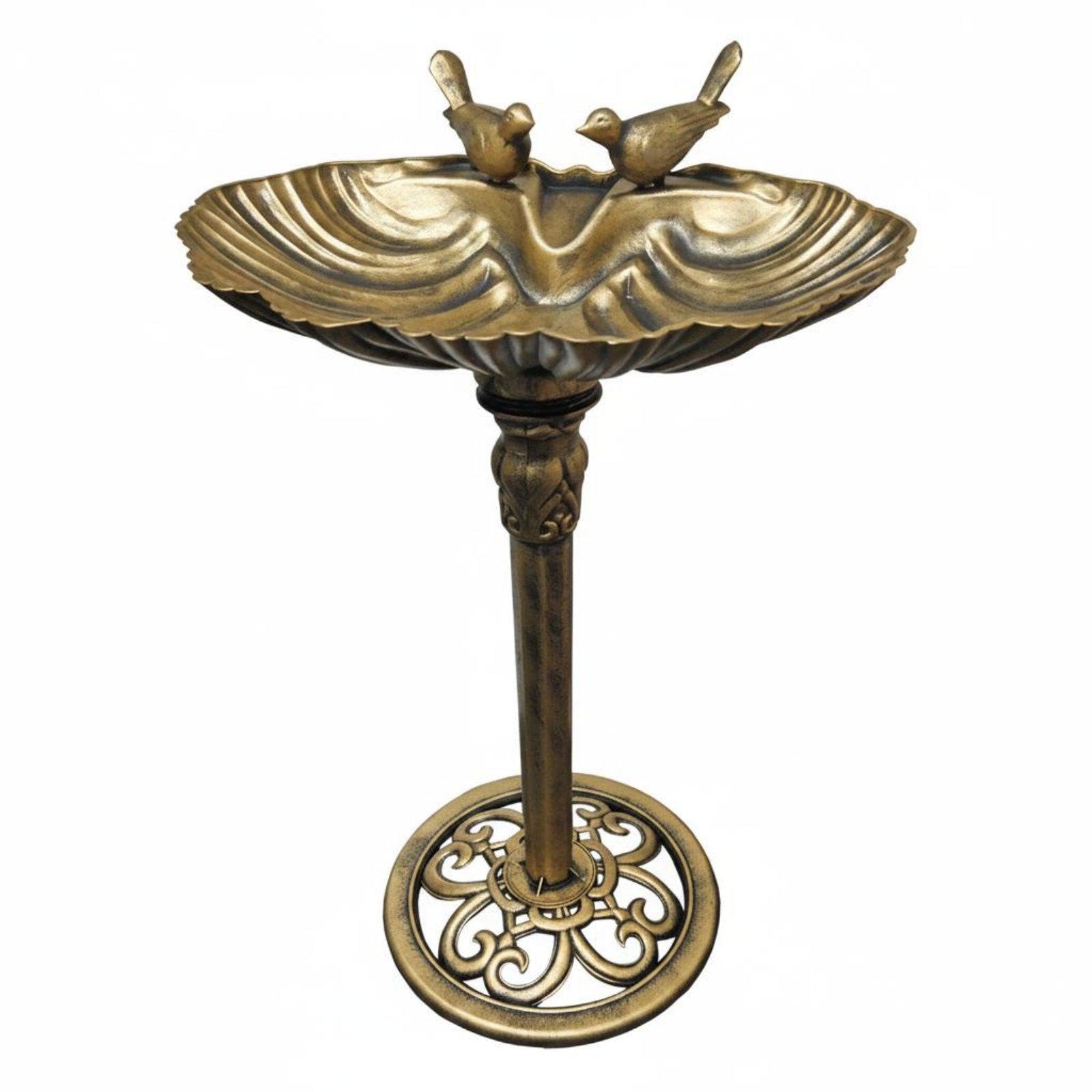 Scallop Form Bath Antique Style Pedestal Bird Bath Decorative Garden Decor for Outdoor, Yard Antique Bronze|Home & Garden| Yard, Garden & Outdoor Living| Bird & Wildlife Accessories| Bird-image-43