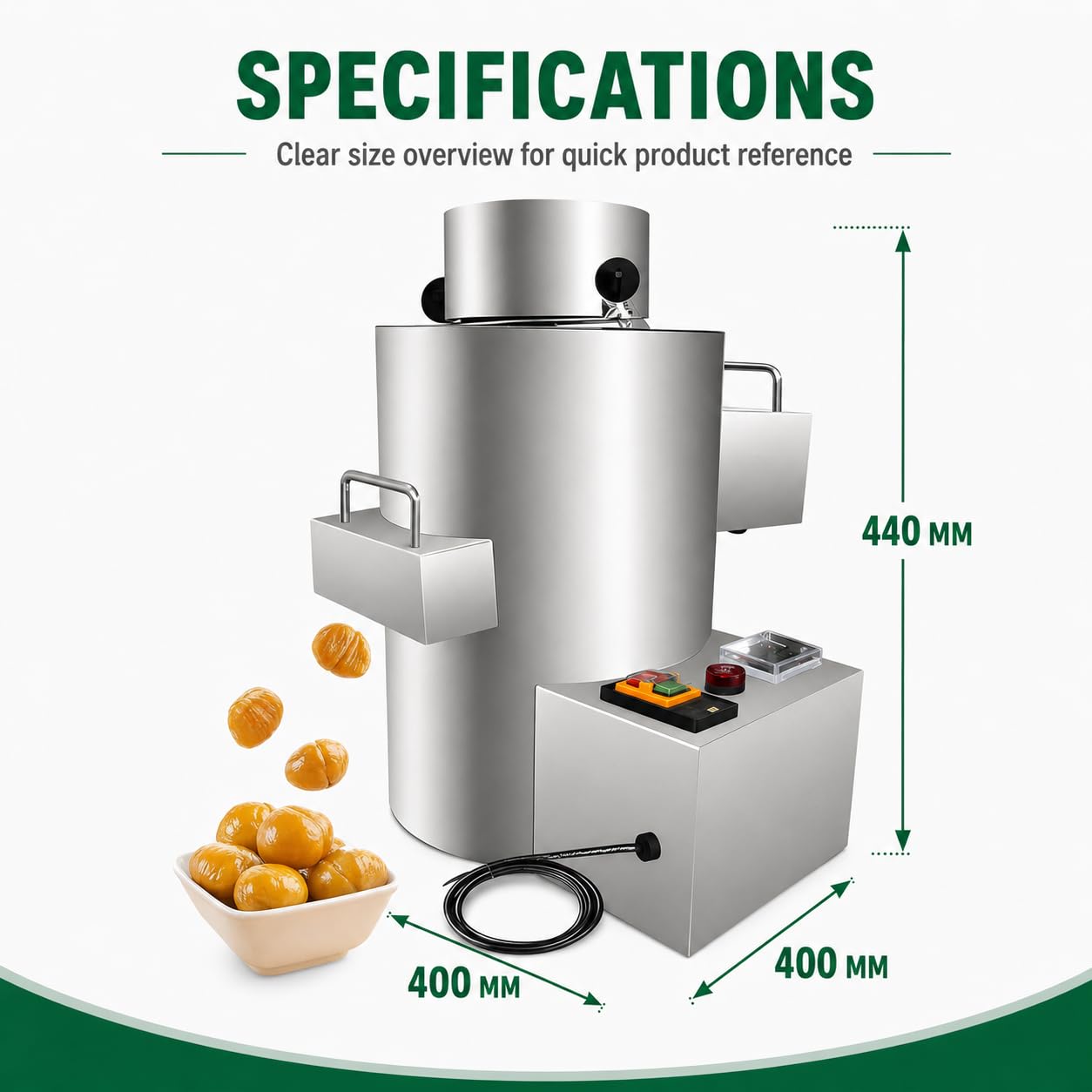 Macchina Commerciale per Sbucciare Castagne, 550 W Sbuccia Castagne 8blades