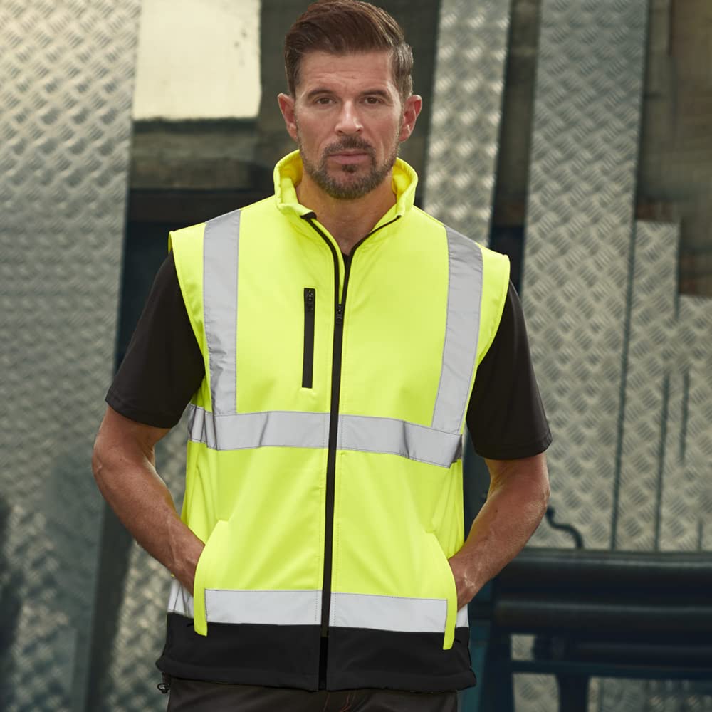 Yoko HV006 Softshell-Bodywarmer, Warnweste, atmungsaktiv und wasserdicht