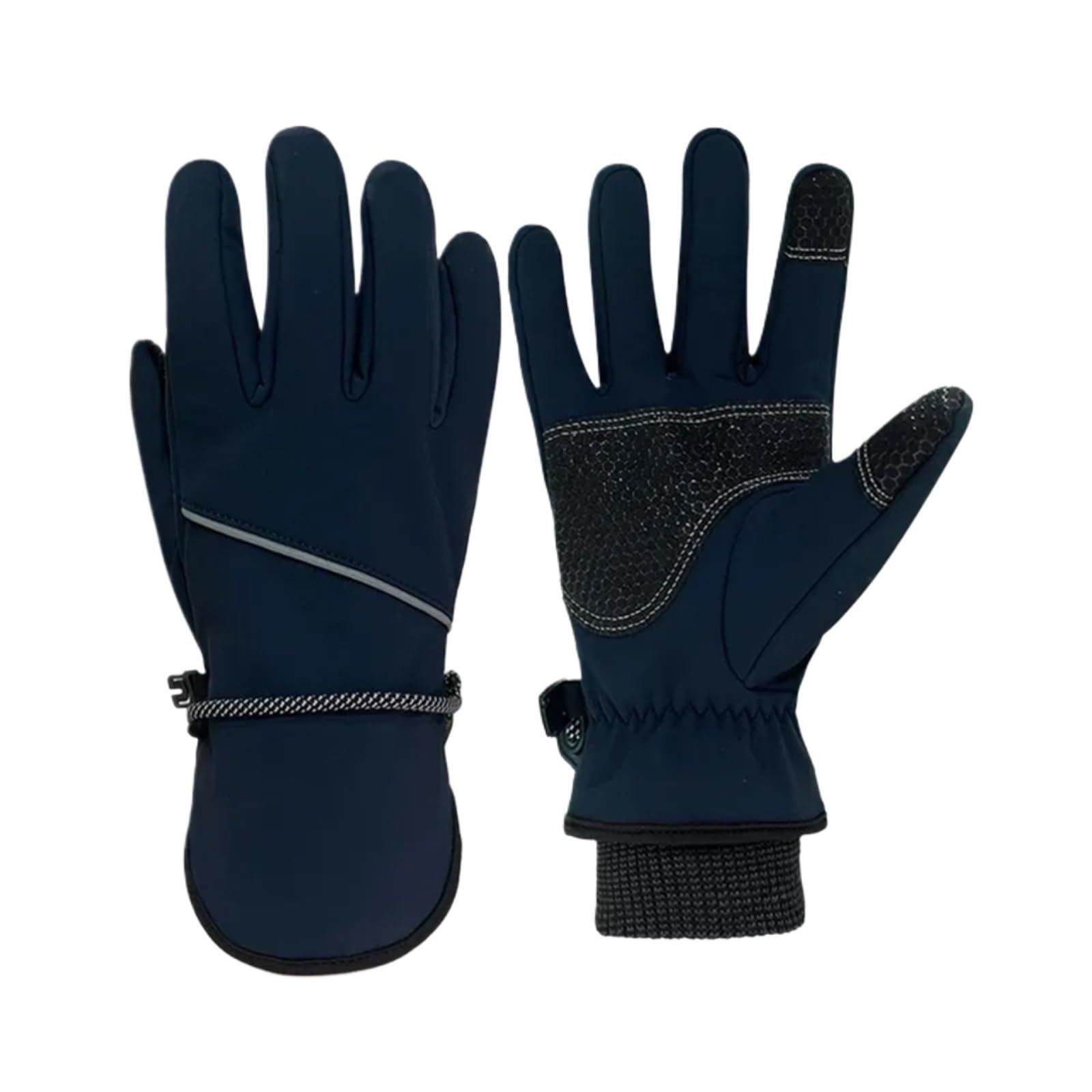 1 Paar Winterhandschuhe, wasserdicht, Winddicht, for Herren und Damen – warme Handschuhe for kaltes Wetter, Fahren, Radfahren, Laufen, Klettern(Blue)