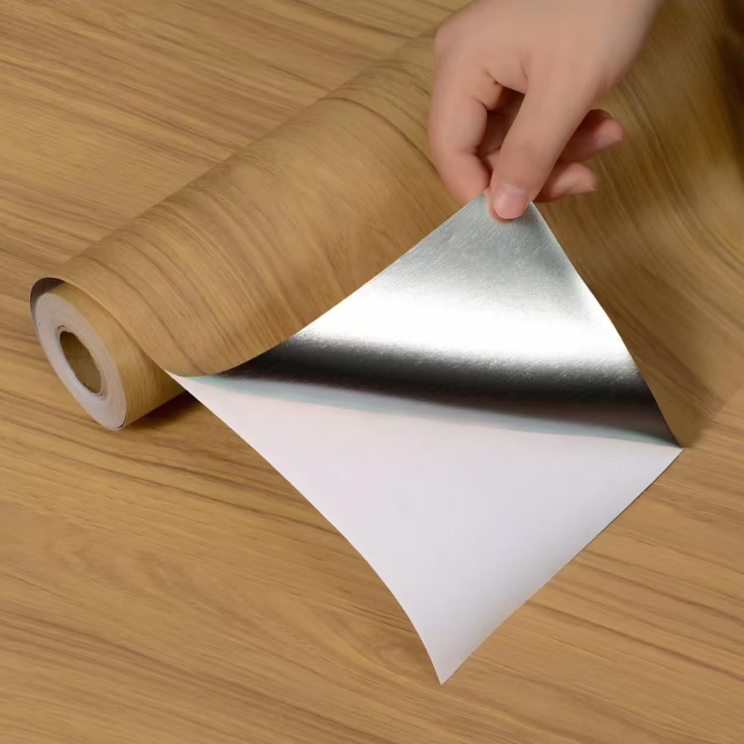 Lxlambentive C Wood Self Adhesive Wallpaper, Vinyl Wrap With Waterproof Scratch-Resistant Pv, Removable Furniture Stickers, 1 Roll For Abinets, Doors & Tables(,15Cm*10M)
