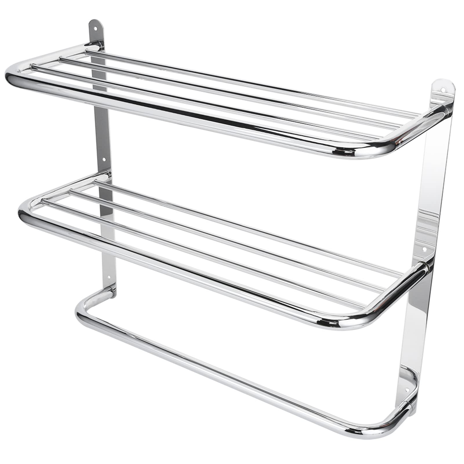 Towel Rail Wall Mounted, 3 Tier Bathroom Towel Shelf Towel Rack with Shelf Hanging Towel Holder Stainless Steel bathroom Towel Shelves, for Kitchen Toilet 21.7x17.7x8.3in