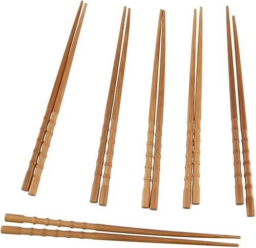 Miniatura 2 de BambooMN Palillos de bambú japoneses reutilizables de primera calidad, Knobby de 9 pulgadas, 6 pares