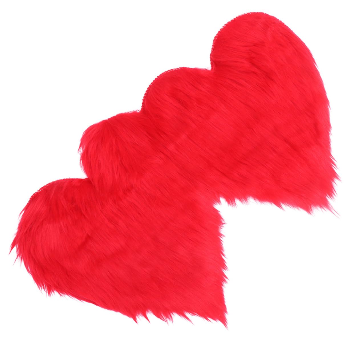Tapis en fibres acryliques Zerodeko rouge en forme de cœur pour salon moderne