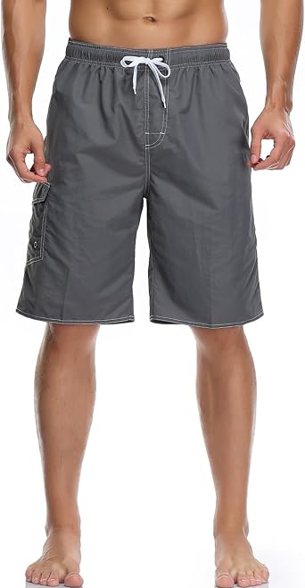 Mens Summer Beach Shorts Jogger Pants Loose Lightweight Drawstring Sweatpants Quick Drying Above Knee Bottoms