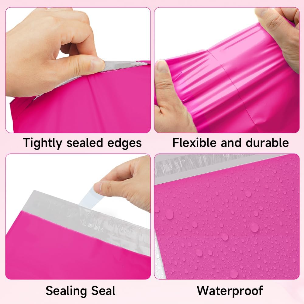 Pink Poly Mailers 14.5x19 Inch, 10 Pack,Shipping Bags