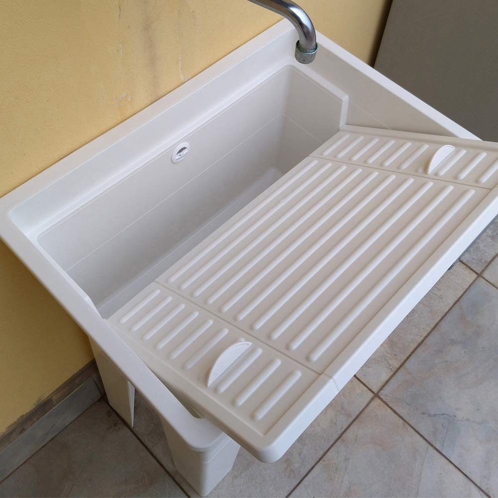 Lavabo monobloque blanco 59 x 41 x 75 h cm