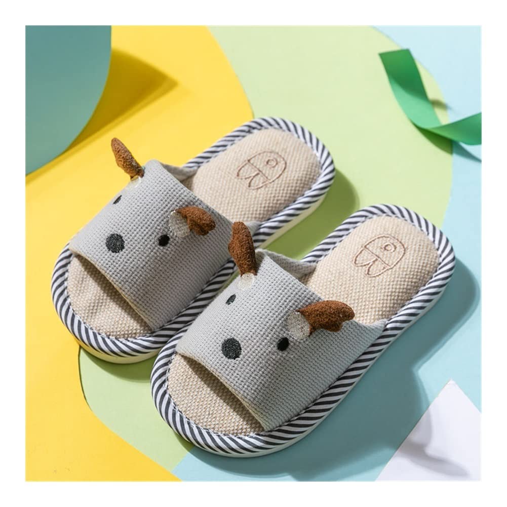 Pantuflas de algodon Lino de invierno zapatillas for bebés for niñas niños zapatillas de hogar princesa antideslizante slippery peep-toe niños zapatos for interiores zapatos cálidos niños zapatillas