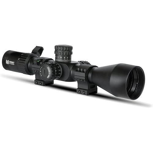 Monstrum Hornet 4-16x50 FFP Rifle Scope | Includes Zero Stop, Bubble Level Scope Rings, and Detachable Sunshade