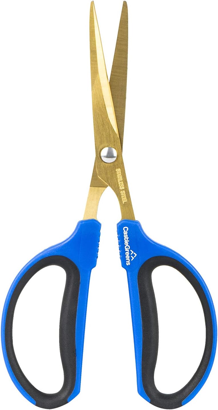 CastleGreens Garden Scissors, 60mm Titanium Coating Stainless Steel Blades Bonsai Shears, Practical and Light Pruning Shear, Ideal for Trimming Indoor and Outdoor Plants : Garden & Outdoor