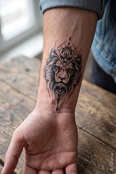 Geometrik Aslan Ba  Temal  Minimalist Ge ici D vme | Suya dayan kl  d vme