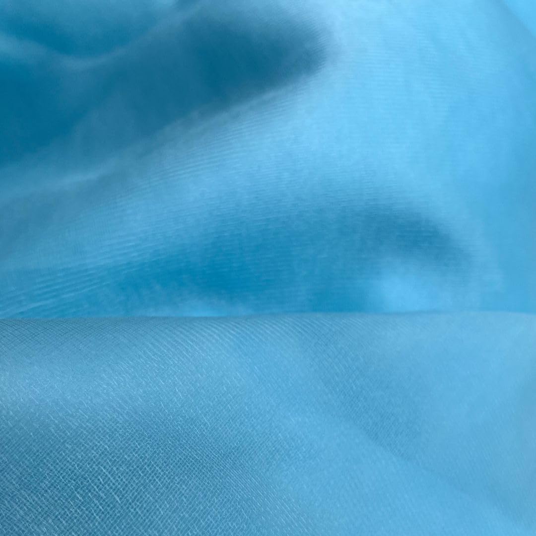 Sky Blue Net Tulle Tissue Organza Fabric Luxury Fabric for DIY Parties, Costumes, Gift Packing, Party Decor, Backdrop Material for Mandap Background Fabric 42" Width 5 Meter Long-image-29