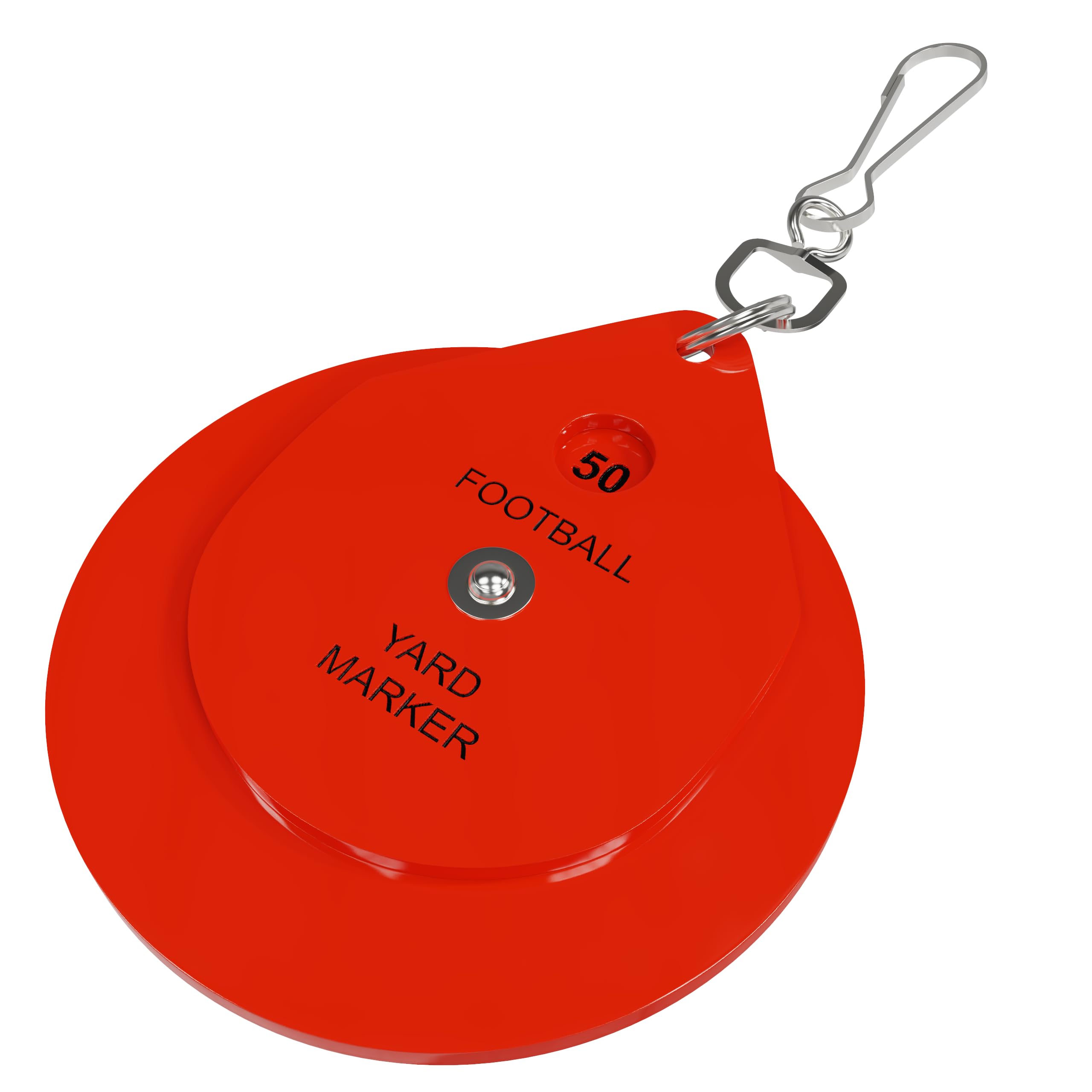 Great Call Athletics Professional Football Chain Clip Plastic Disc | Yard Marker | Referee Official Head Linesman Orange
