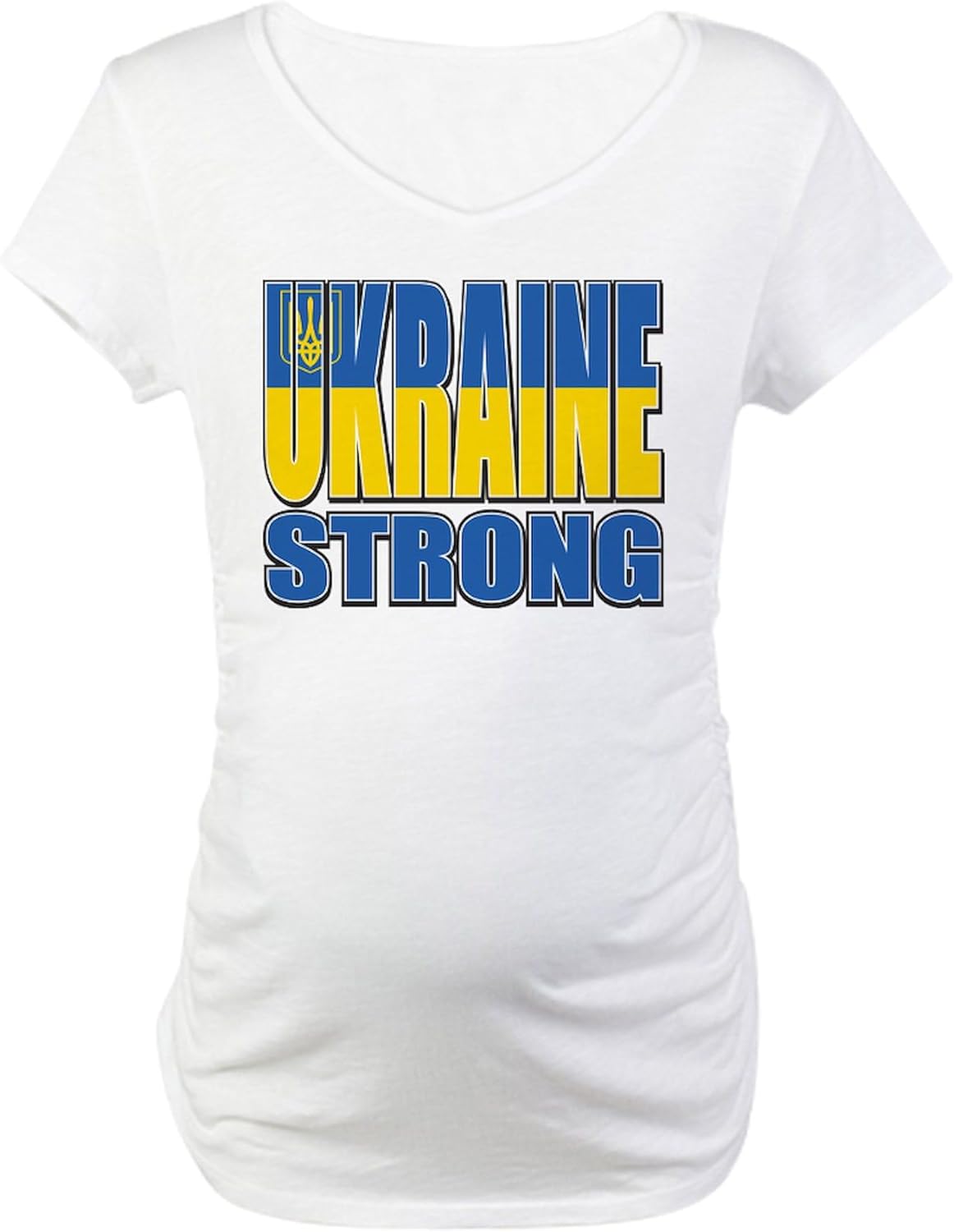 CafePress Ukraine Strong Women's Maternity T Shirt Women's Maternity Ruched Side T-Shirt