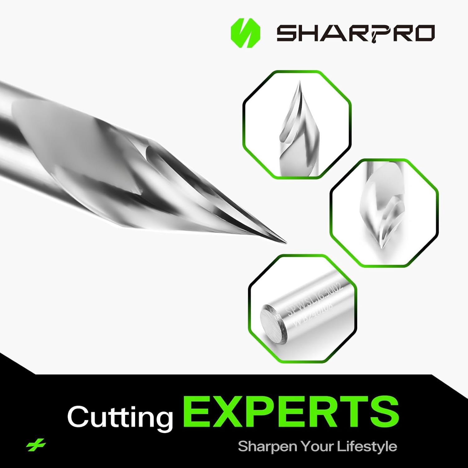 Chamfer Router Bits V Groove O Flute Spiral Router Bit 30 Degree 1/4 Inch Shank CNC Carbide V-bit for Engraving and Chamfering Lettering, Ideal for Wood, Acrylic and PVC