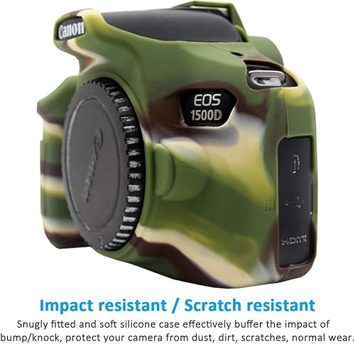 Miniatura 3 de Easy Hood Funda para Canon EOS Rebel T6 T7, antiarañazos, silicona suave, protector de piel para cámara réflex digital Canon EOS 1500D Rebel T7  EOS