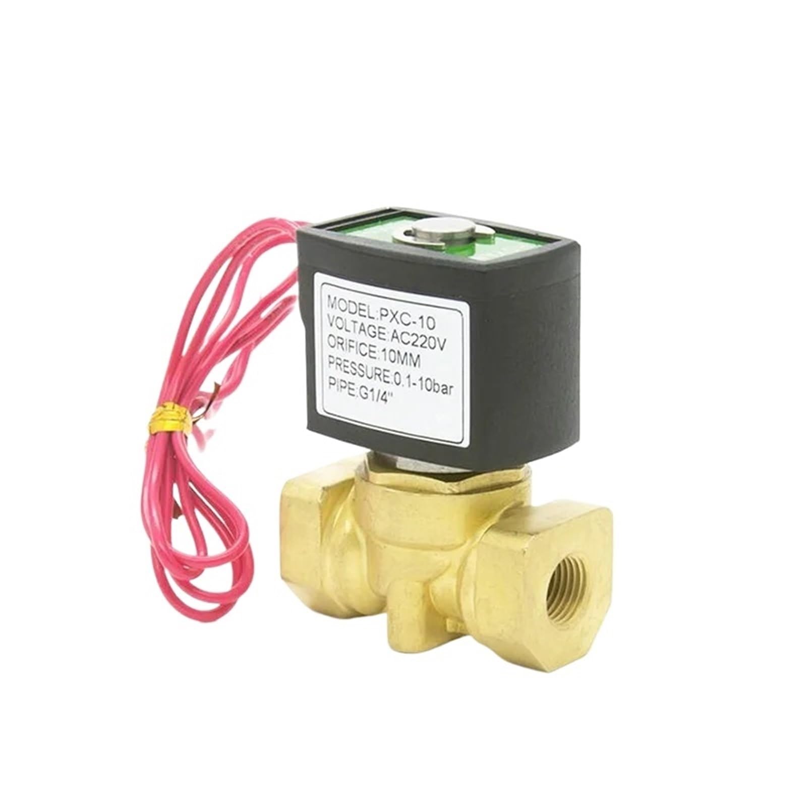 Normally Close 2 Way Brass Solenoid Valve 10bar 1/4" 3/8" 1/2" Orifice 10mm 220VAC(3/8",DC24V)
