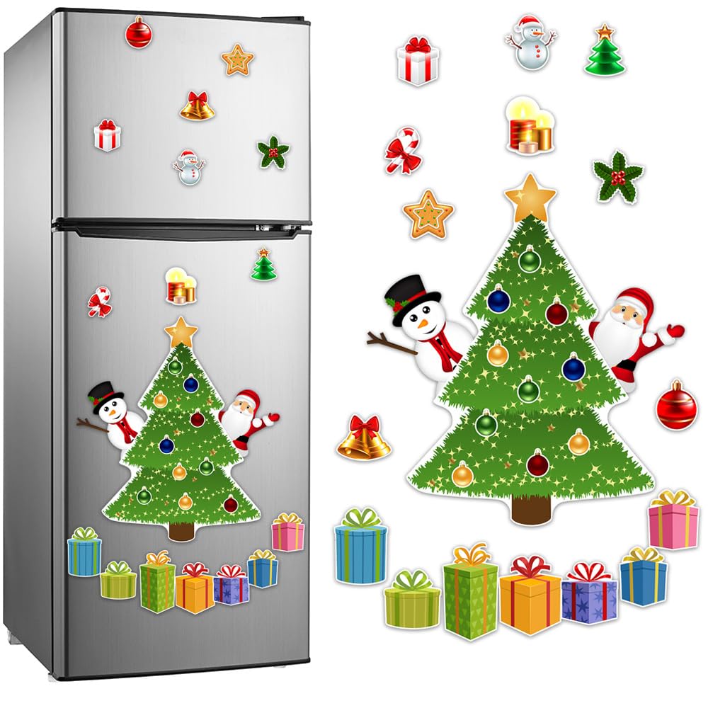 Kouamor C 3 Styles Hristmas Fridge Magnets, Hristmas Themed Magneti Sticker Decoration, Santa Laus Snowman Xmas Tree Home Diy Decor For Refrigerator Wardrobe Door Ar Indoors Outdoor (C)