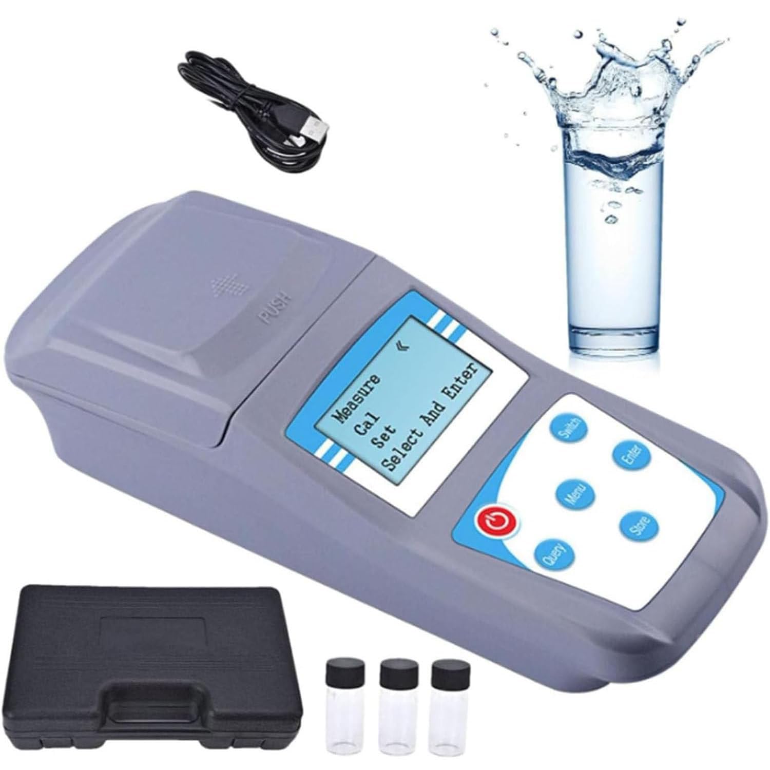 Tragbares digitales Trübungsmessgerät Tragbares Turbidimeter 0.01/0.1 Genauigkeit 0-500 NTU mit Tragetasche für Pool Labor Wasserprüfung