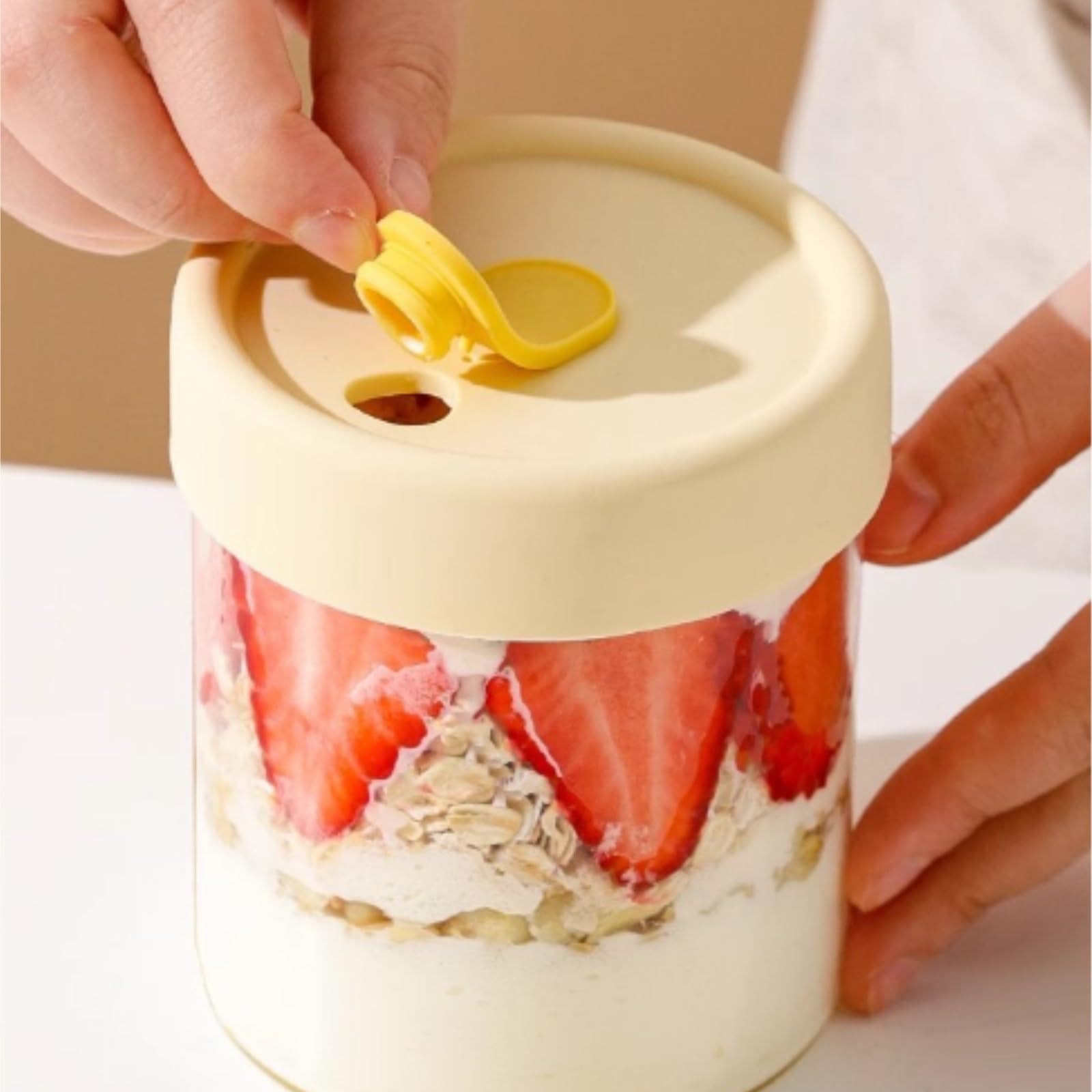 Vorratsgläser mit Deckel Set Mit 3 Wiederverwendbaren Gläsern Deckelbehältern for Overnight Oats Aufbewahrungsgläser Küche