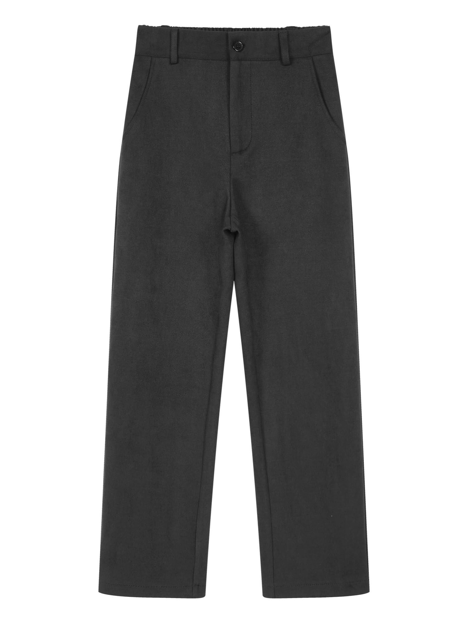 IEFIEL Pantalones Formales para Niños Pantalones Rectos de Cintura Elástica Pantalones de Vestir Elegante para Boda Ceremonia Bautizo 1-16 Años