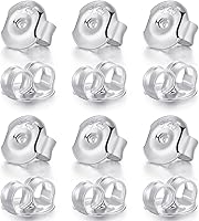 Vista 11 de DELECOE Respaldos de Pendientes de Plata 925, 24 Piezas de Respaldos de Pendientes Hipoalergénicos para Tachuelas, Respaldos de Pendientes