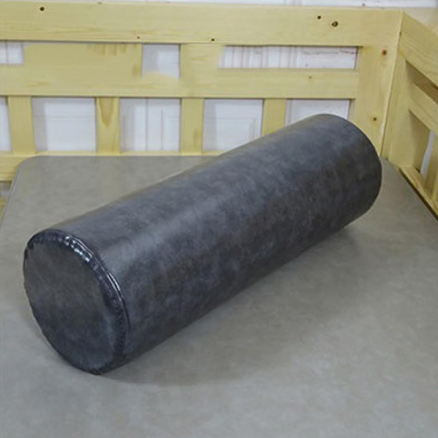 Neck Roll Bolster Pillow Cover with Hidden Zipper, (Only Cover) Cervical Comfortable Round Neck Cushion Cover for Head Lower Back Lumbar Spine ﻿(Gray,6x24inch/15x60cm)