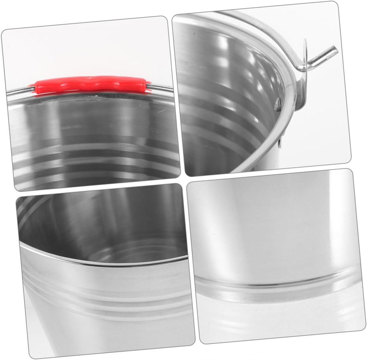 Stainless Steel Horse Feed Bucket Water Feeder for Stalls Portable Pail Handle